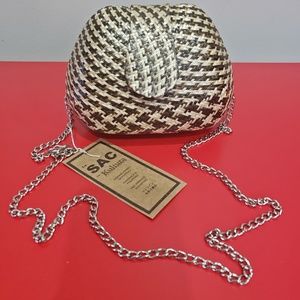 Le Sac for Kultura Straw Clutch